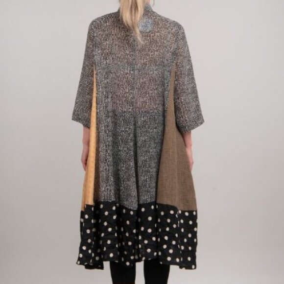 Alembika Meredith mixed pattern trapeze shirt dress women's size 1 - Picture 2 of 9